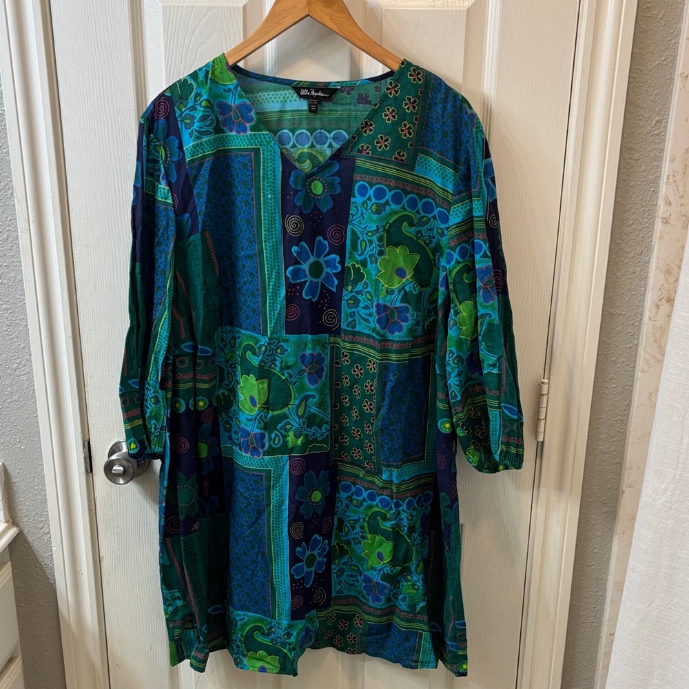 Ulla Popkin Colorful Patchwork Tunic Top Size 20/22